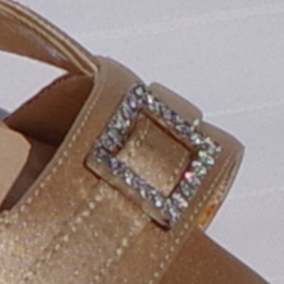 Caparros Satin Champagne Slingback Peep Toe Heels- Size 9.5 - Picture 4 of 4